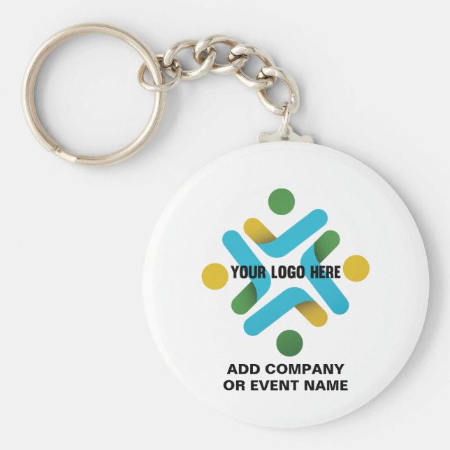 Firmenlogo oder Geschäftsereignis Ihr eigener Text Schlüsselanhänger (Vorne)