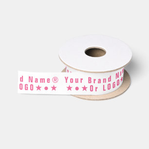 Firmenlogo oder rosa Text Firmenmarke minimal Satinband