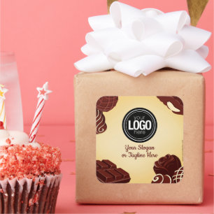 Firmenlogo personalisieren Chocolate Company Quadratischer Aufkleber