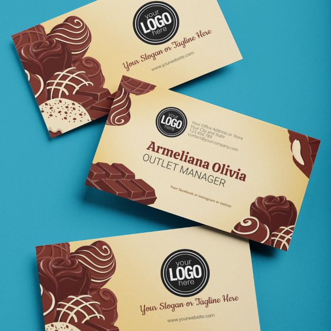 Firmenlogo personalisieren | Chocolate Company Visitenkarte (Von Creator hochgeladen)