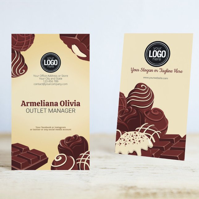 Firmenlogo personalisieren | Chocolate Company Visitenkarte (Von Creator hochgeladen)