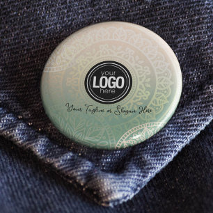 Firmenlogo personalisieren Elegant Green Yoga Button