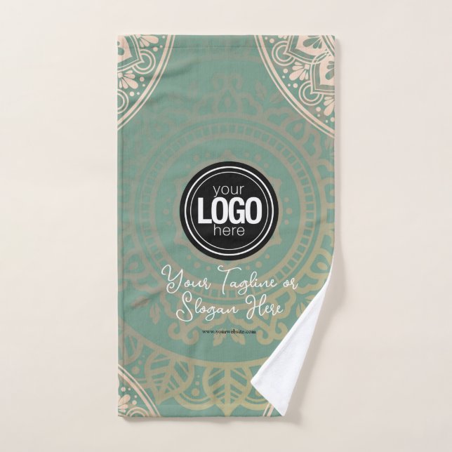 Firmenlogo personalisieren | Elegant Green Yoga Handtuch (Handtuch)