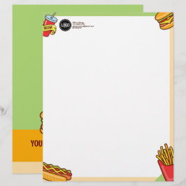Firmenlogo personalisieren | Hamburger Hotdog Them Briefbogen