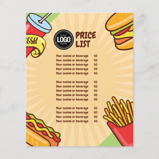 Firmenlogo personalisieren | Hamburger Hotdog Them Flyer (Vorne)