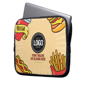 Firmenlogo personalisieren Hamburger Hotdog Them Laptopschutzhülle