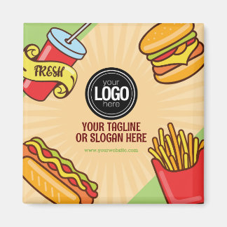 Firmenlogo personalisieren | Hamburger Hotdog Them Magnet