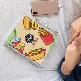 Firmenlogo personalisieren | Hamburger Hotdog Them Notizbuch