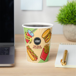 Firmenlogo personalisieren | Hamburger Hotdog Them Pappbecher