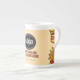 Firmenlogo personalisieren | Hamburger Hotdog Them Prozellantasse