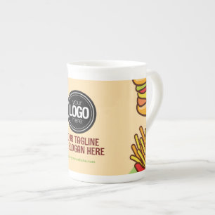 Firmenlogo personalisieren   Hamburger Hotdog Them Prozellantasse