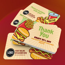 Firmenlogo personalisieren | Hamburger Hotdog Them Rabattkarte