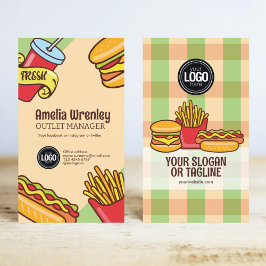 Firmenlogo personalisieren | Hamburger Hotdog Them Visitenkarte