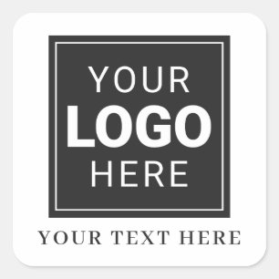 Firmenlogo plus Text Quadratischer Aufkleber