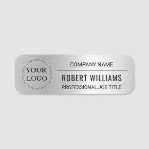 Firmenlogo Professioneller Mitarbeiter Faux Silber Namensschild