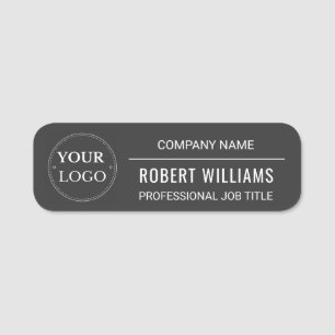 Firmenlogo Professioneller Mitarbeiter Grau Namensschild