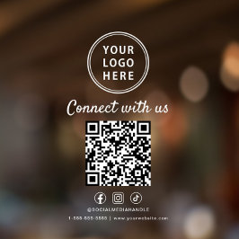 Firmenlogo QR-Code Kontaktieren Sie uns Weiß Fensteraufkleber