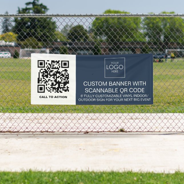 Firmenlogo QR Code Kundenspezifischer Vinyl Innenb Banner (Insitu)