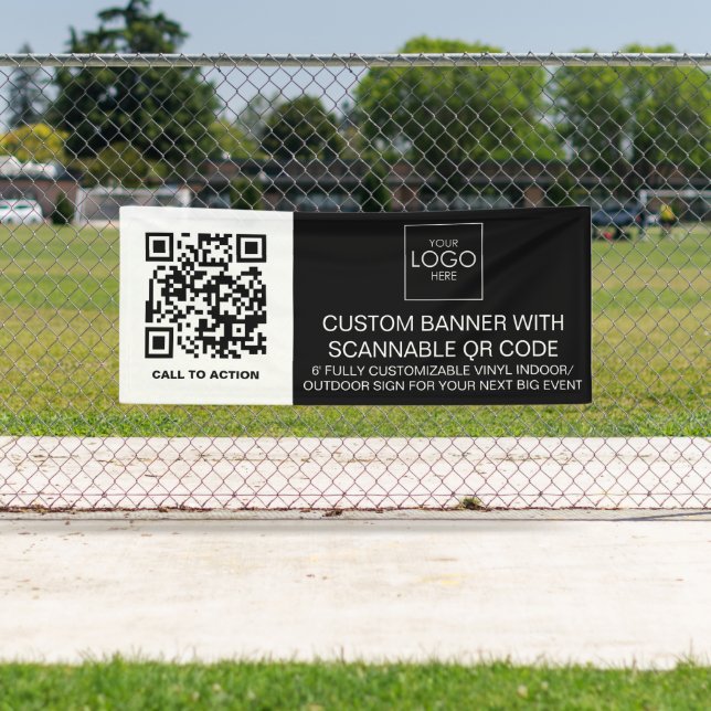 Firmenlogo QR Code Kundenspezifischer Vinyl Innenb Banner (Insitu)