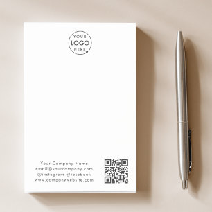 Firmenlogo   QR Code Minimal Simple White Post-it Klebezettel