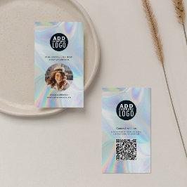 Firmenlogo QR Code Mitarbeiter Foto Holografisch Visitenkarte
