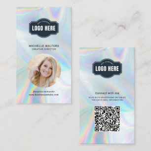 Firmenlogo QR-Code Mitarbeiter-Foto Visitenkarte
