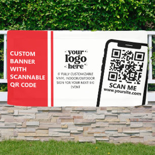 Firmenlogo QR-Code Vinyl Rot Innenbereich Banner