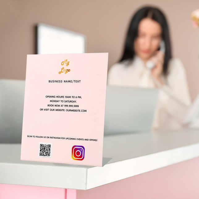 Firmenlogo qr Codeinstagramm stürzen benutzerdefin Sockelschild (Von Creator hochgeladen)