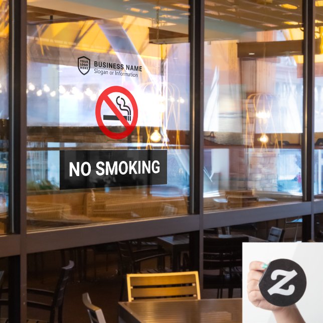 Firmenlogo | Rauchen verboten Fensteraufkleber (Restaurantfenster)