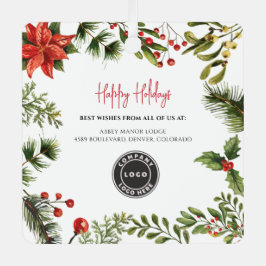 Firmenlogo Red Berries Mitarbeiter Weihnachten Ornament Aus Metall