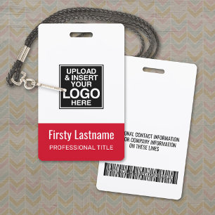 Firmenlogo - RED - Name Name Bar Code Benutzerdefi Ausweis