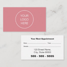 Firmenlogo Rosa Anruferkarte Terminkarte