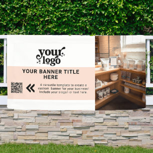 Firmenlogo Rosa Modernes QR-Foto Banner