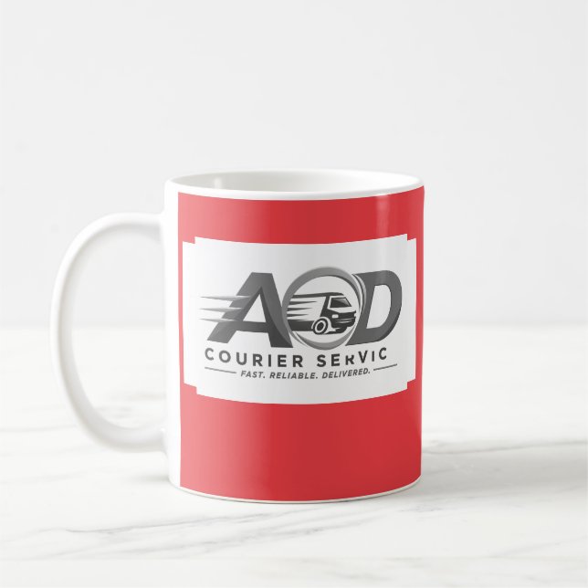 Firmenlogo Rot Kaffeetasse (Links)