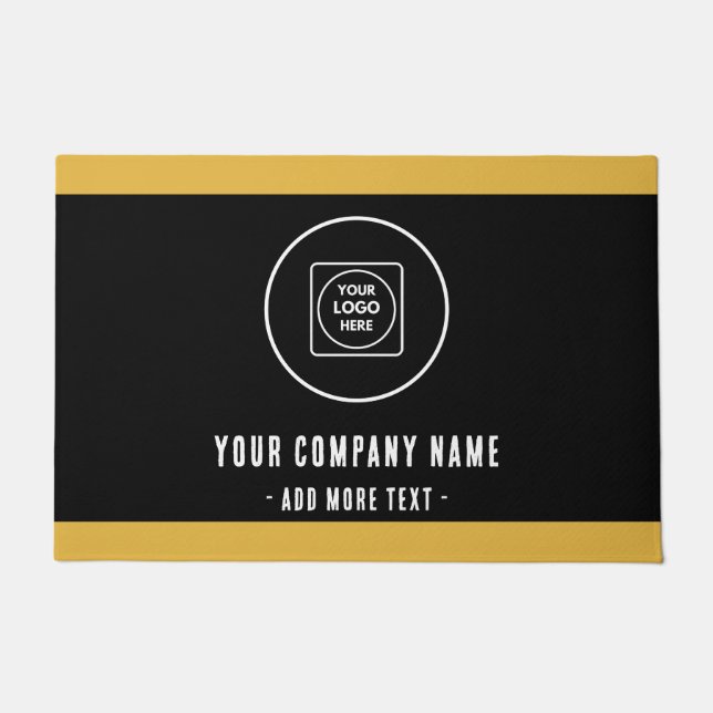 Firmenlogo Schwarz Geschäftsnamen Fußmatte (Vorderseite)