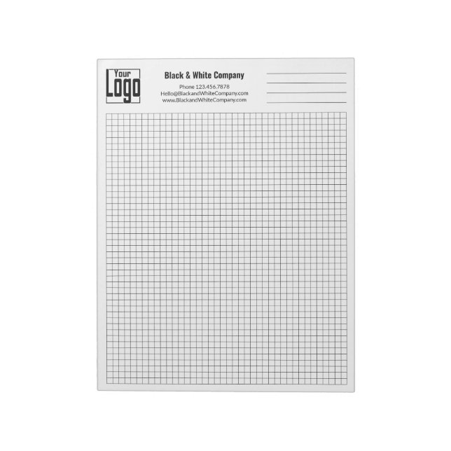Firmenlogo Schwarz Gittergraph Notizblock (Rotiert)