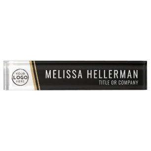 Firmenlogo Schwarz Gold Namensplakette