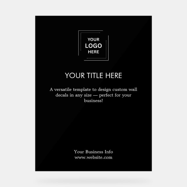 Firmenlogo | Schwarz-modern Beruflich Acrylschild (Vorderseite)