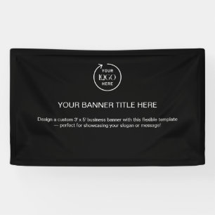 Firmenlogo Schwarz Modern Professionell 1,5 m Banner