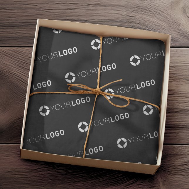 Firmenlogo schwarz seidenpapier (Custom company logo black branded tissue paper)