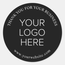 Firmenlogo Schwarz Vielen Dank Runder Aufkleber