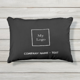 Firmenlogo Schwarz-weiß Kissen Für Draußen