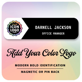 Firmenlogo Schwarz Weiß Klassisch Chevron ID Namensschild