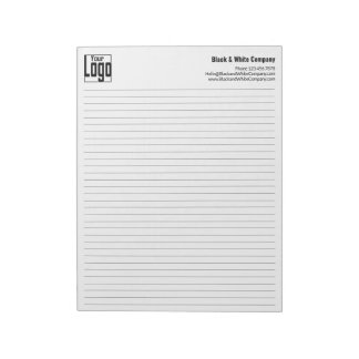 Firmenlogo Schwarze Linien College Regel Notizblock