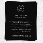 Firmenlogo | Schwarze Minimalistische Werbung Flyer<br><div class="desc">Eine einfach zu bedienende Schwarz Business Flyer Vorlage in modernem minimalistischem Stil, die einfach mit Ihrem Firmenlogo, Kontaktdetails und individuellem Flyer aktualisiert werden kann. Die perfekte Lösung für jedes Unternehmen, um Details zu Ihren Produkten, Dienstleistungen, Werbeaktionen Eventpreise und vieles mehr zu enthalten! Wenn Sie Hilfe bei der Personalisierung dieses Produktes...</div>