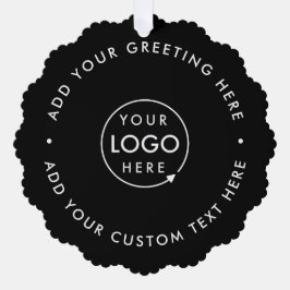 Firmenlogo | Schwarze Moderne Minimalistische Weih Ornament Karte