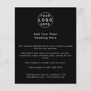 Firmenlogo   Schwarzer Minimalistischer Werbe-Flye Flyer