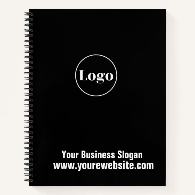 Firmenlogo "Schwarzes berufliches Geschäft" Notizbuch (Vorderseite)