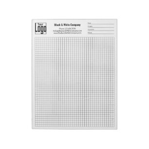 Firmenlogo Schwarzes Raster Graph Projektkennung Notizblock
