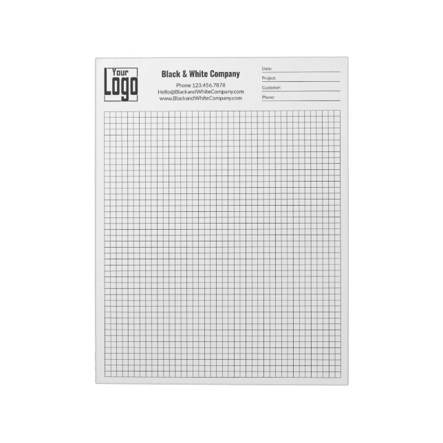 Firmenlogo Schwarzes Raster Graph Projektkennung Notizblock (Rotiert)